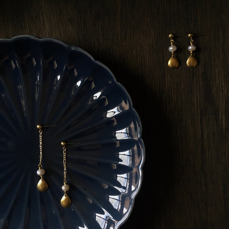 Yumu earrings Clip-On - Earrings & Clip-ons - Pearl Gold