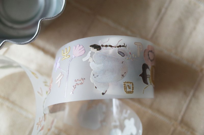 Phonetic Garden/Matte PET Paper Tape - Washi Tape - Plastic White