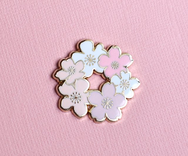 Custom Logo Literary Rustic Plant Cherry Blossom Pink Flower Corsage Fine  Temperament Clothing Gifts Alloy Metal Hard Soft Brooch Enamel Badge Lapel  Pin - China Lapel Pin and Pin price