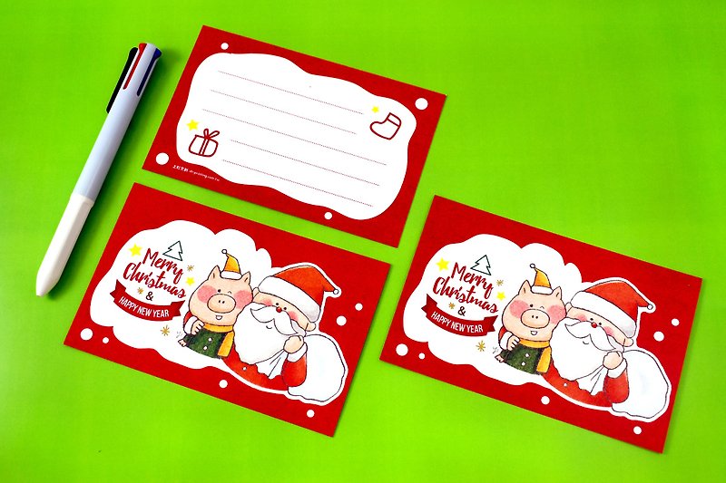 レッドクリスマス、私たちはモジです〜クリスマスカード - カード・はがき - 紙 レッド