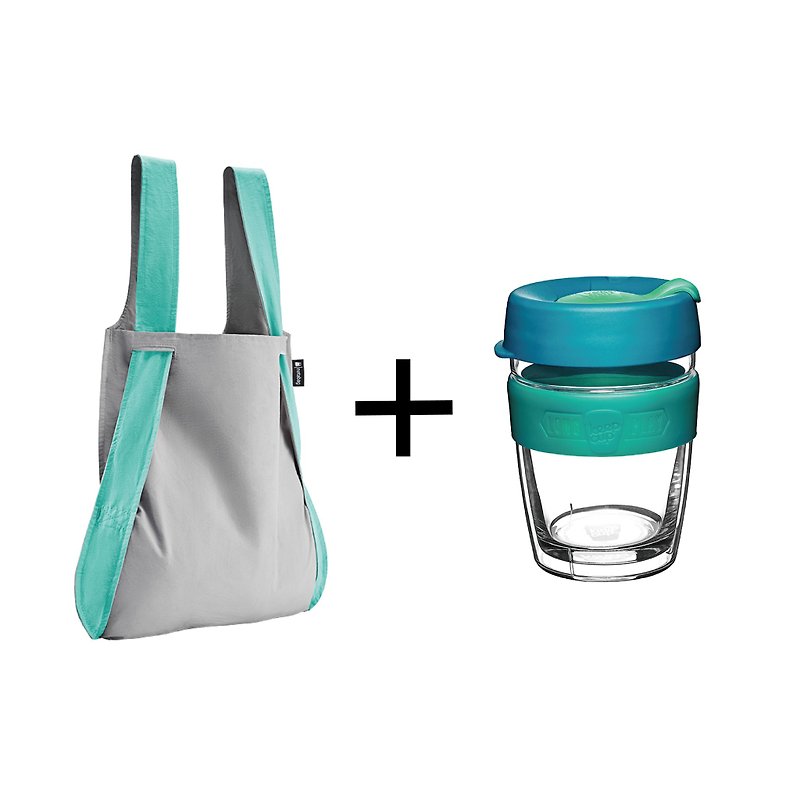 German Notabag Note Bag - Mint Smoked + Australian KeepCup Double Insulated Cup M - Green - Handbags & Totes - Cotton & Hemp Gray