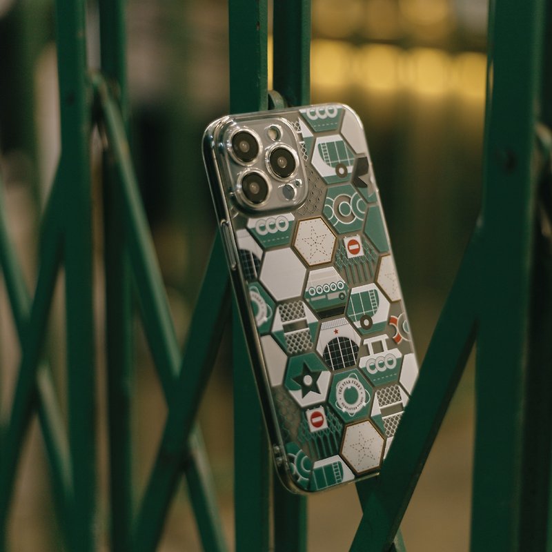 【手機殻】the Ferry 小輪 / 六角凹凸磁磚系列 - 手機配件 - 矽膠 綠色