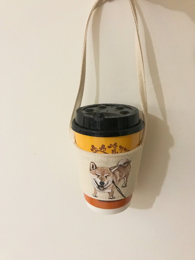 Hand-painted | cup type beverage bag - Beverage Holders & Bags - Cotton & Hemp 