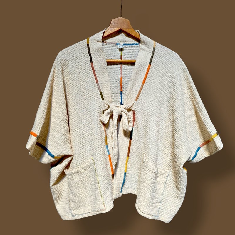Natural fiber coat - 女上衣/長袖上衣 - 棉．麻 白色