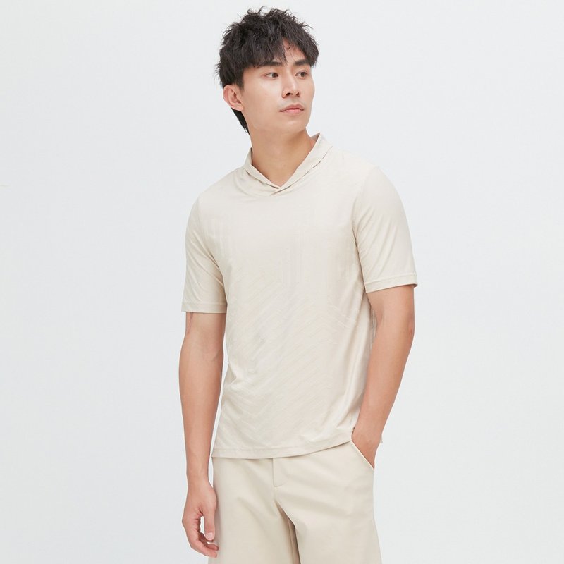 REBOOT-Short-sleeved top (men) Khaki - เสื้อยืดผู้ชาย - เส้นใยสังเคราะห์ สีกากี