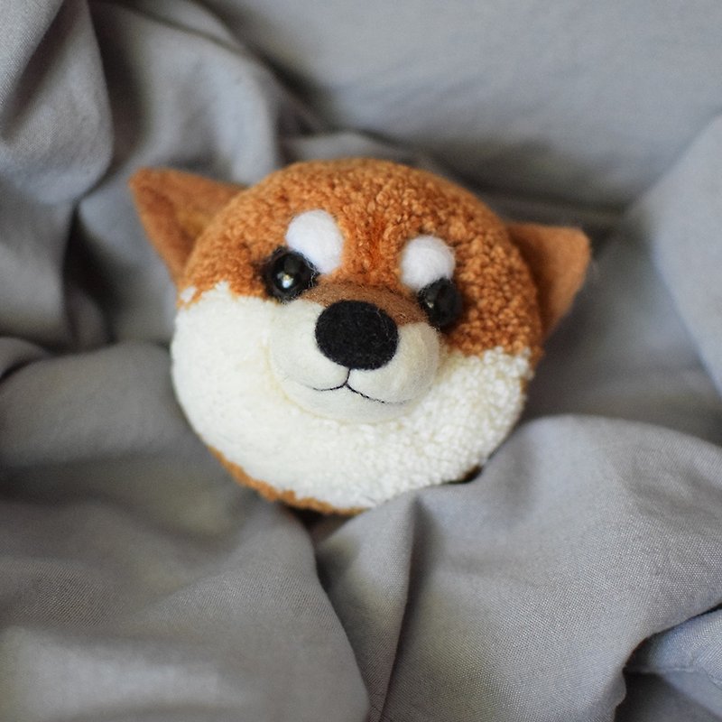 Shiba Cuteペットドール犬ハンドメイドドールウールラージウールフェルト手作り誕生日プレゼント - 人形・フィギュア - ウール ブラウン