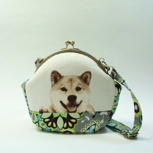 慢手做 刺繡 20cmU型口金斜揹包04-柴犬