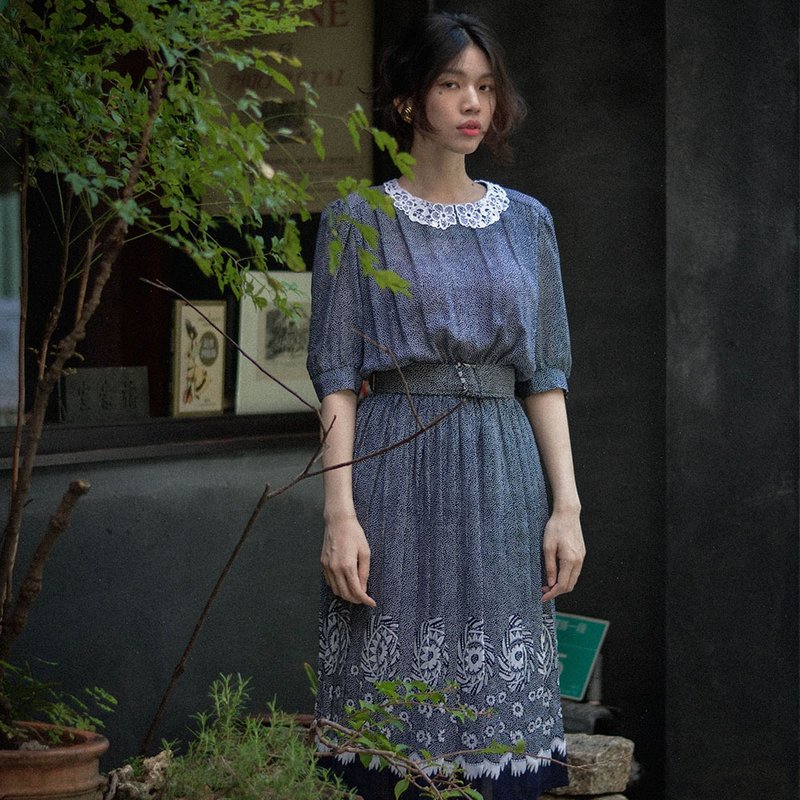 Sunshine | European style vintage short-sleeved dress - ชุดเดรส - วัสดุอื่นๆ 