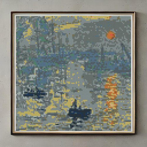 BrickNet積木畫 【裝飾】積木名畫掛畫: 印象日出 - 克勞德莫內