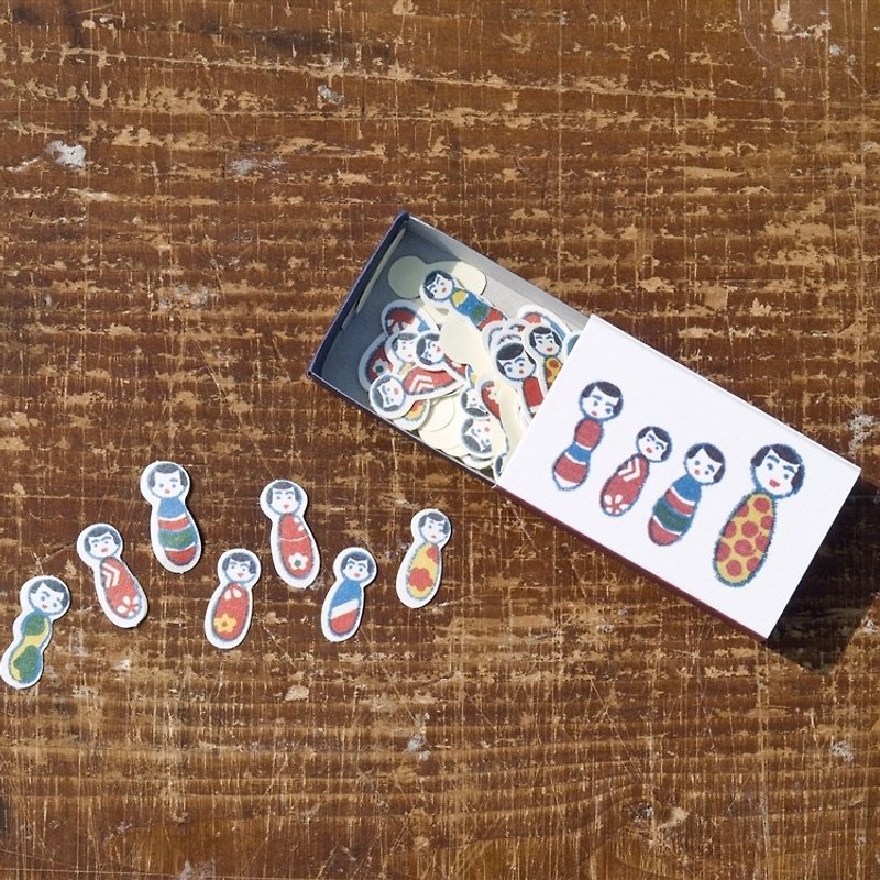 Classiky x Yonagadou Match Box Sticker Set【Kokeshi (26333-03)】 - Stickers - Paper Multicolor