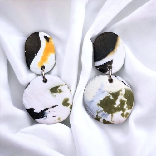 good-bowl-gold STM10 | Polymer Clay Earrings | Snow on The Moon Collection