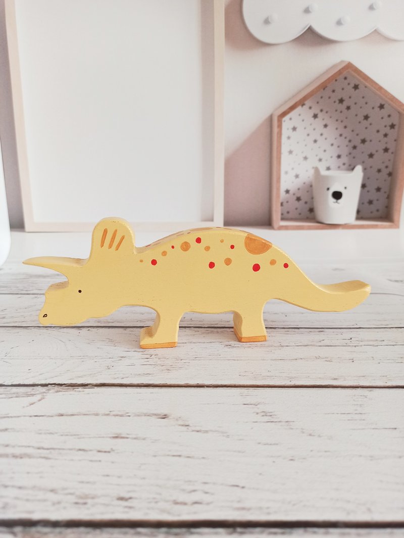 Toddler Wooden toy dinosaur ,Montessori baby toys,eco friendly toy,gift for kid - 寶寶/兒童玩具/玩偶 - 木頭 黃色