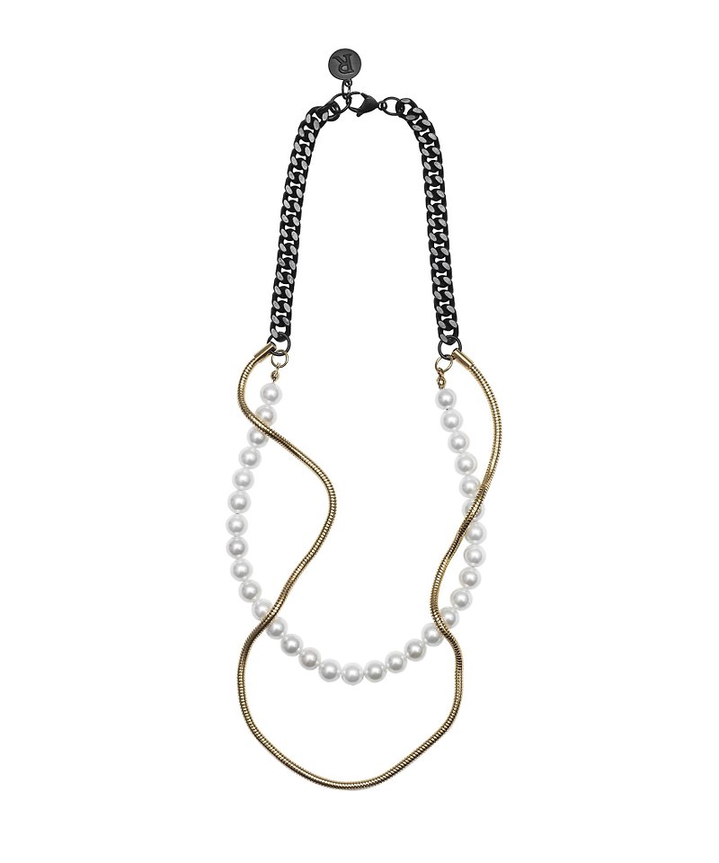 Recovery Pearl Snake Chain Necklace (Gold) - สร้อยคอ - วัสดุอื่นๆ สีทอง