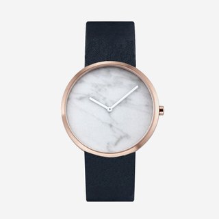 コスモポリタン40mm-ネイビーレザー|本物の大理石|スイスのムーブメント