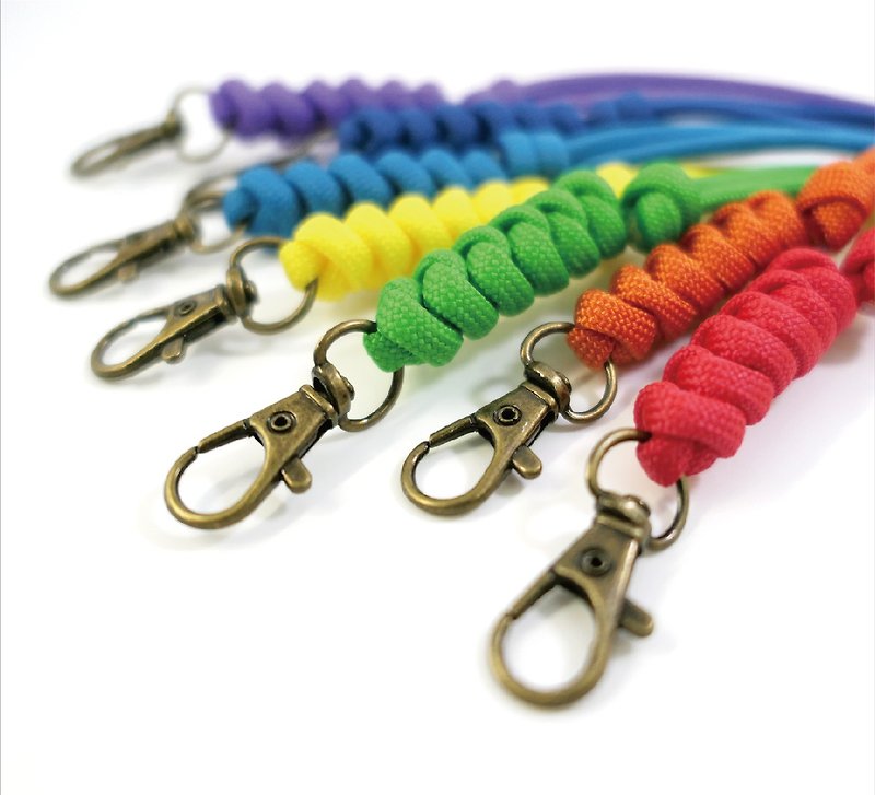 Umbrella cord braided mask lanyard (rainbow color system) 7 styles - Lanyards & Straps - Nylon 