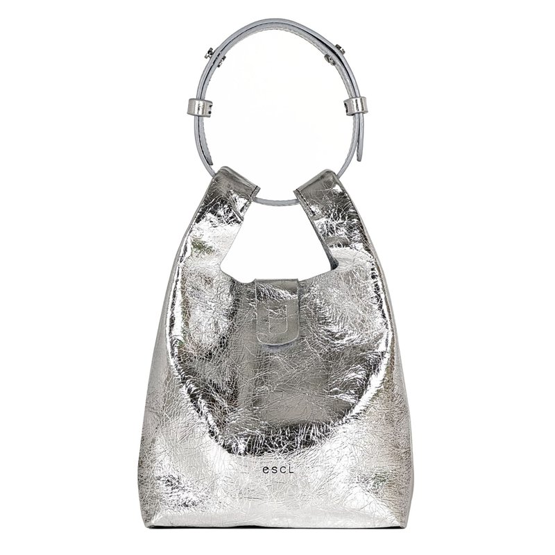 Usual Bag S Silver_Cow Skin - 手提包/手提袋 - 真皮 銀色