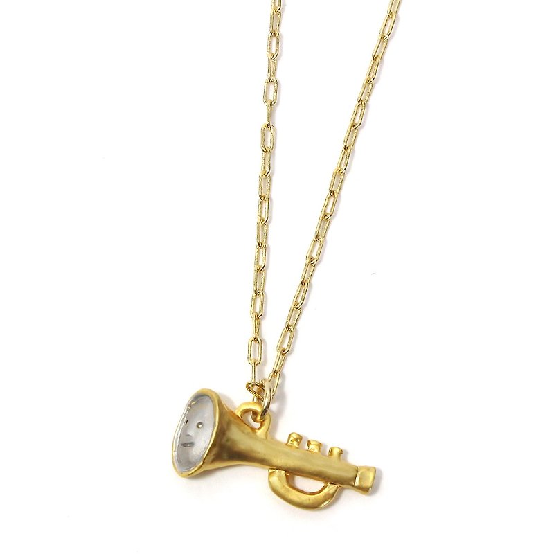 Trumpet necklace NE400 - สร้อยคอ - โลหะ สีทอง