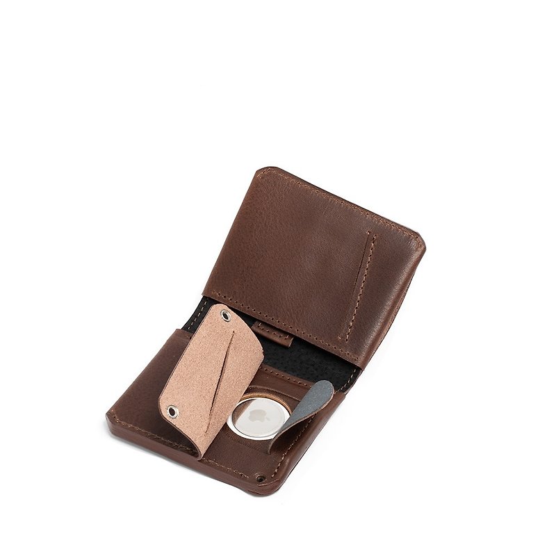 Leather AirTag Billfold Wallet 2.1 - Vectors - กระเป๋าสตางค์ - หนังแท้ สีนำ้ตาล
