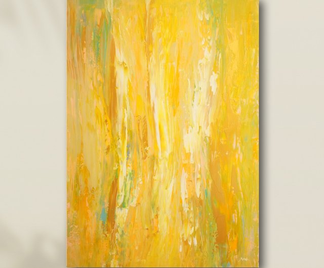 抽象画】黄色 流れ 静寂 落ち着き ホテルライク - ショップ アートde