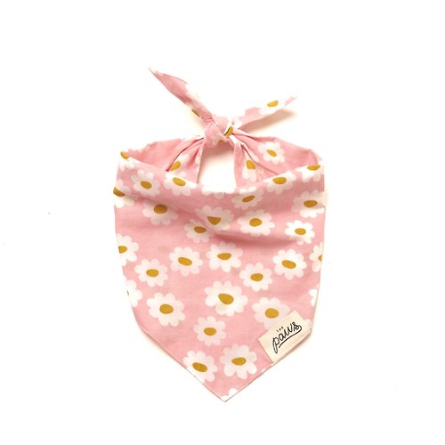 QUA Joy & Design THE PAWS 手工寵物領巾 Pink Daisy Chains 粉色小雛菊