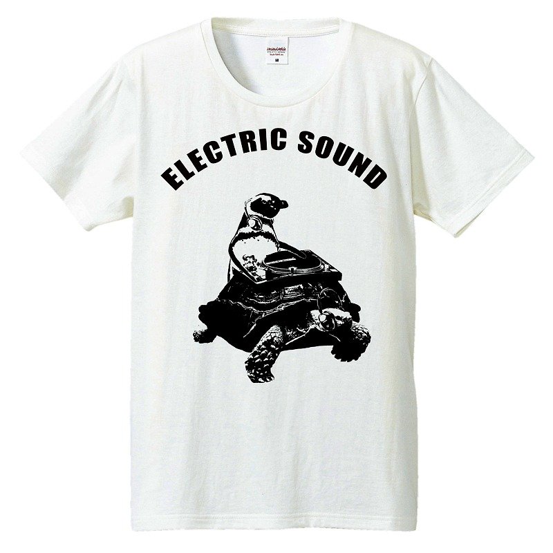 T-shirt / penguins, turtles and turntables - เสื้อยืดผู้ชาย - ผ้าฝ้าย/ผ้าลินิน ขาว