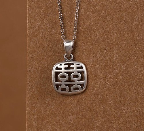 garyjewelry China Ethnic Double XI Pendant for Women Hollow Happiness Gifts Jewelry