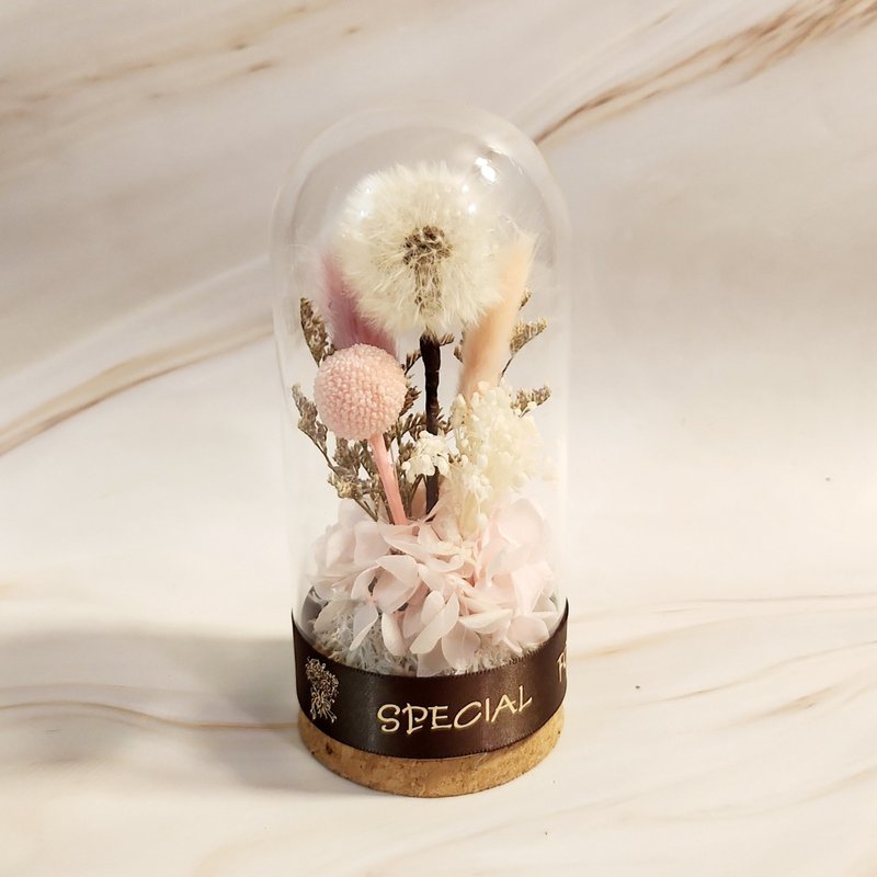 Eternal Life Dandelion Wishing Bottle-Pink - ช่อดอกไม้แห้ง - พืช/ดอกไม้ สึชมพู