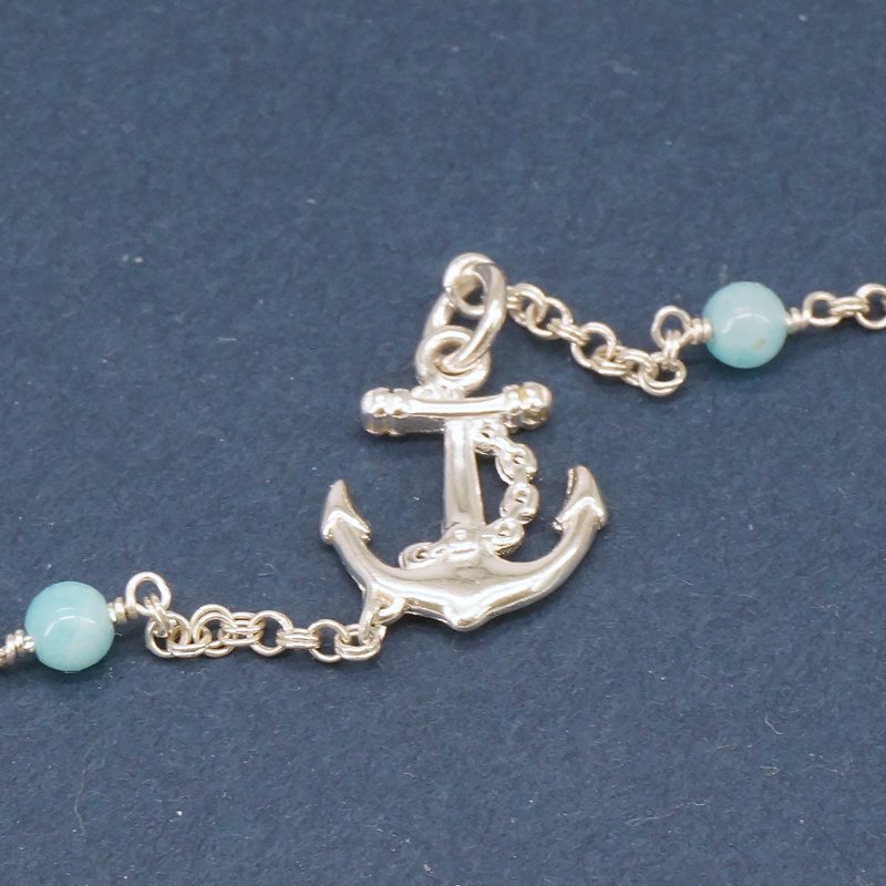 Sterling Silver Anchor Tianhe Stone International 925 Sterling Silver Bracelet Light Jewelry - Bracelets - Sterling Silver Silver