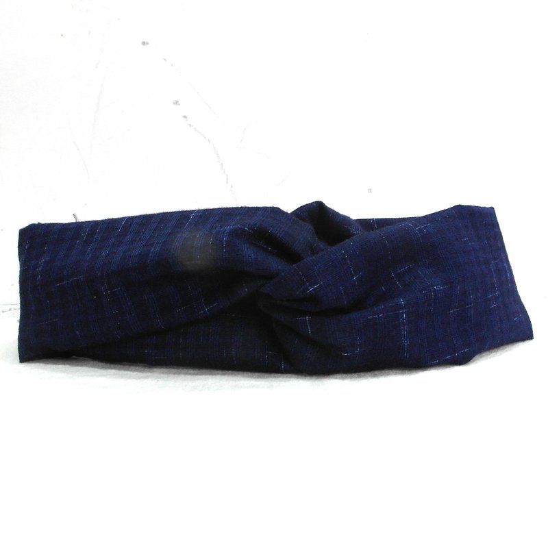 海 日本布 限量款 | 髮帶 - 髮飾 - 棉．麻 藍色