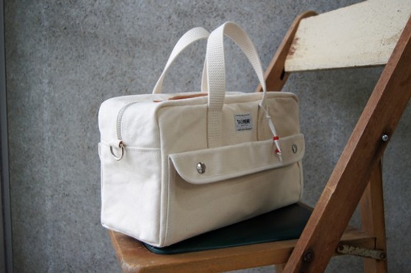 Boston bag POWELL - กระเป๋าถือ - ผ้าฝ้าย/ผ้าลินิน ขาว