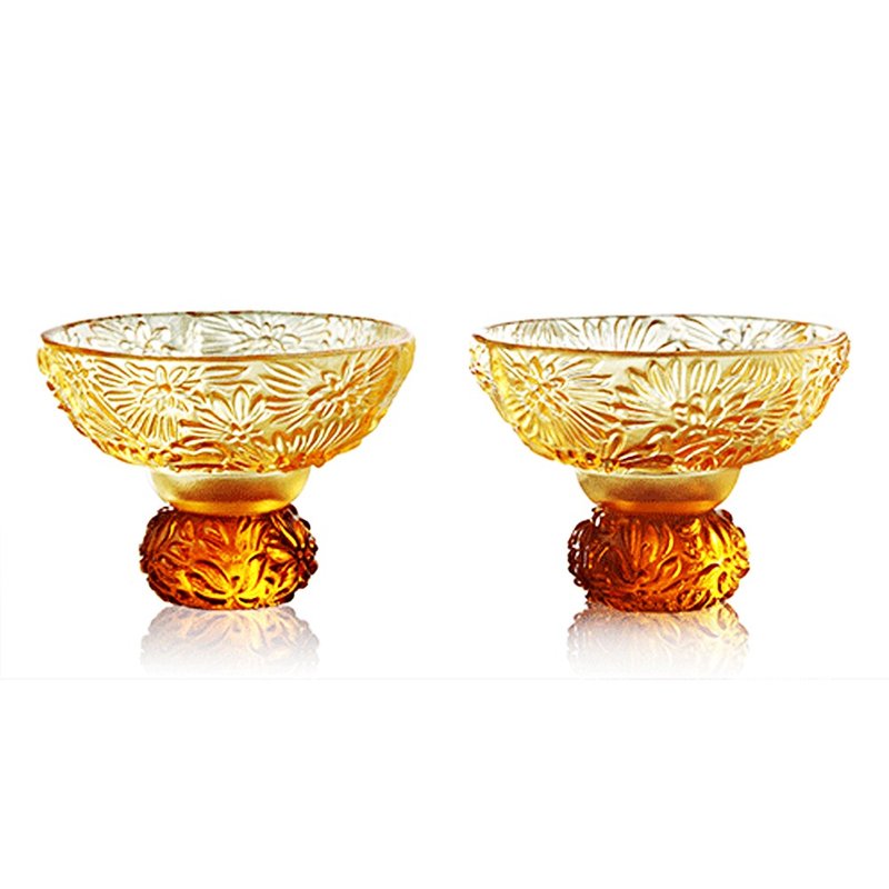 LIULI LIVING 四季君子飲 菊君子 琉璃對杯 茶杯酒杯 - 酒杯/酒器 - 琉璃 