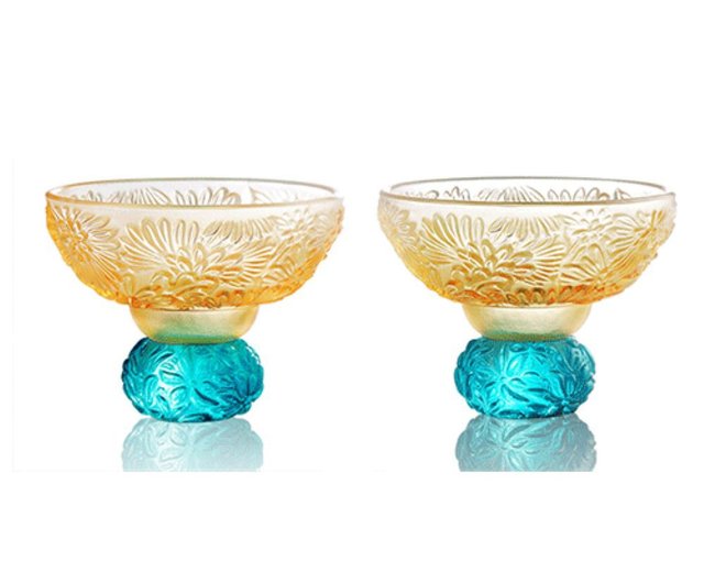LIULI LIVING レジャー四季 ポット&カップセット 四季の花彫り