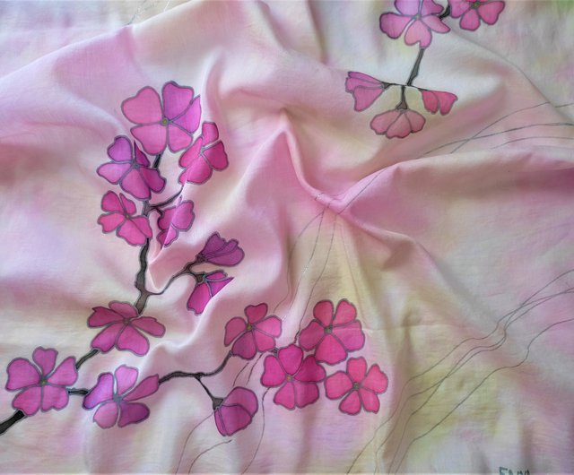 Women's Silk Scarf in Cherry Blossom Pink