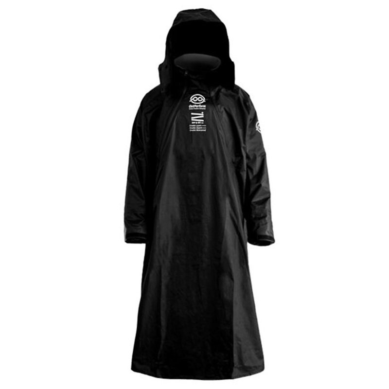 BrightDay-Double Backpack Double Zipper Diagonal One-Piece Raincoat (D1+)-Black - ร่ม - วัสดุกันนำ้ สีดำ