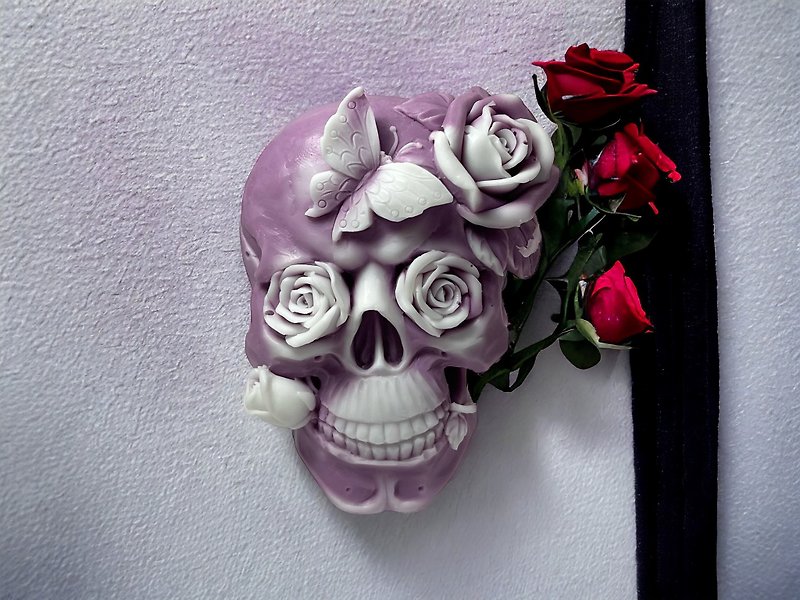 Halloween Art Rose Skull Face Series 2 Essential Oil Fragrance Handmade Soap Halloween Exclusive Soap - Soap - Other Materials 