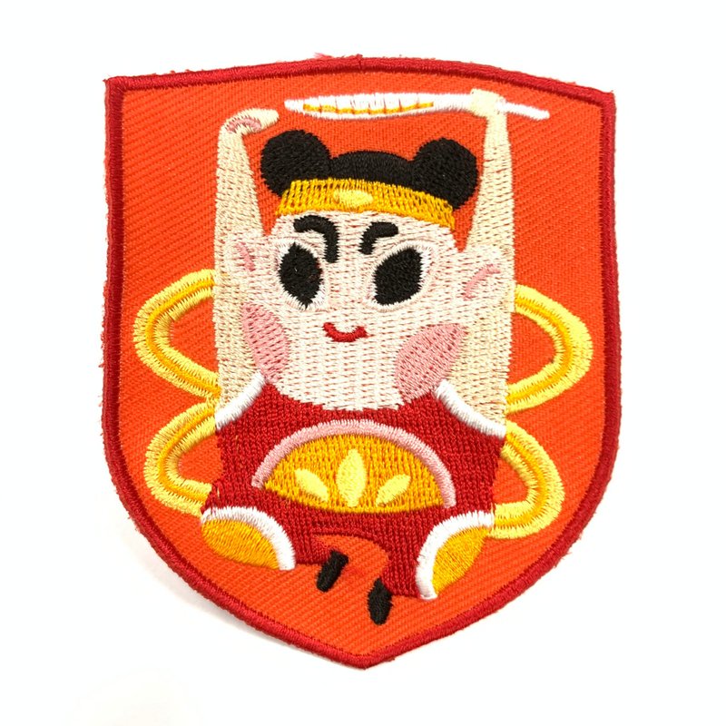 乩童 台灣台客燙布貼 刺繡袖標  飛行夾克 熨斗刺繡士氣章 貼章 - 徽章/別針 - 繡線 多色