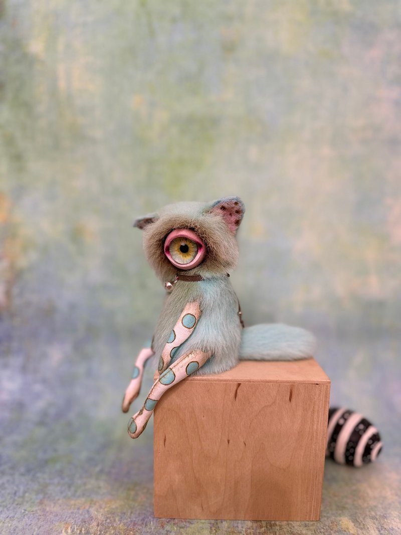 Blue cyclops - kitten _ MADE-TO-ORDER! - 玩偶/公仔 - 其他材質 藍色