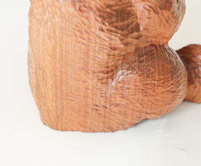 旭川木彫り 中川貞司作品 No19 座熊 エンジュ - ショップ MUKU工房