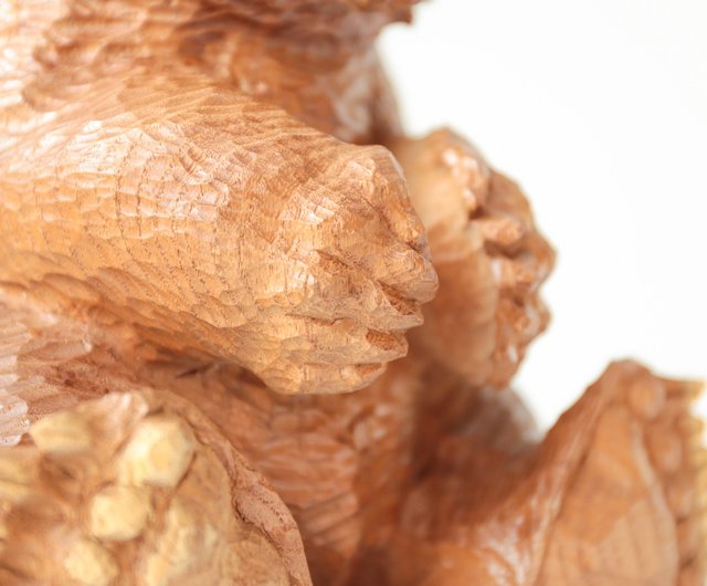 レア！　中川貞司　スキー熊　クマの彫刻 約20cm高 Yahoo!オークション - EF889 【中川貞司 作】大振り 阿寒湖 旭川木彫