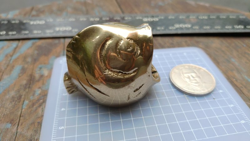 早期老台灣外銷銅製品大口魚紙鎮擺飾銅煙盔缸(小) - 盆栽/植栽 - 其他金屬 