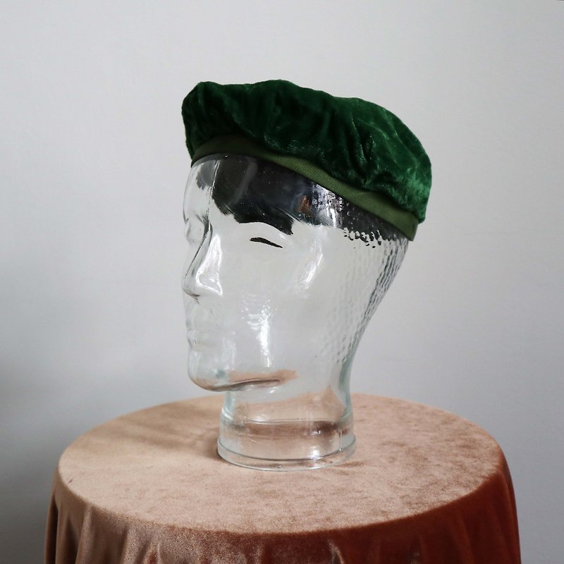 南瓜Vintage。1960's 古董 手工 綠色 絨面 帽子 - 帽子 - 其他材質 綠色