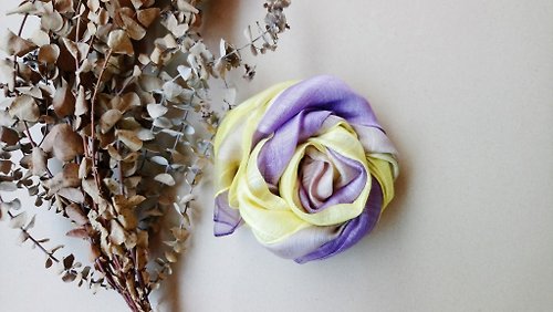知染生活 知染生活-天然植物染竹節絲棉圍巾/御紫