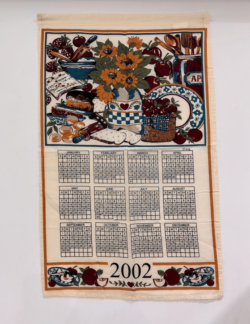 誕生年份 布曆2002 美國早期年份布面茶巾 系列 - 門簾/門牌 - 棉．麻 多色