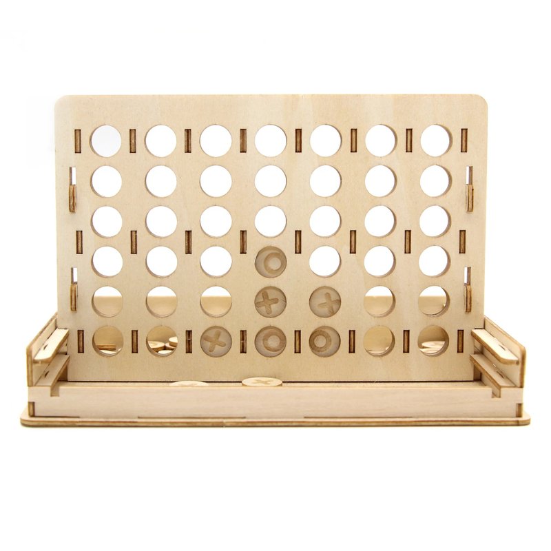 Jigzle 3D 木拼圖 - Game Station桌上遊戲 : 四子棋 - 拼圖 - 木頭 卡其色