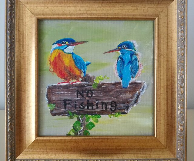 カワセミ（油絵）サイズ＝Ｆ6 カワセミ（油絵）サイズ＝F6