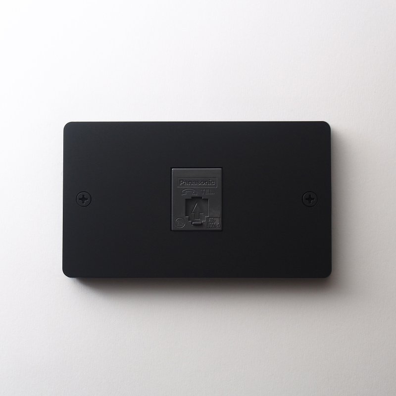 Standard switch panel matte black with Panasonic international brand telephone jack 4pin Shop