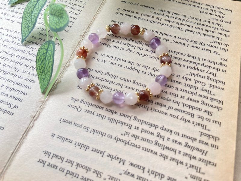 紅髮晶/薰衣草紫水晶/淡粉晶 水晶手鍊 - 手鍊/手環 - 水晶 多色