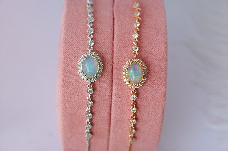 Natural Opal Bracelet Silver925. - 手鍊/手環 - 純銀 多色