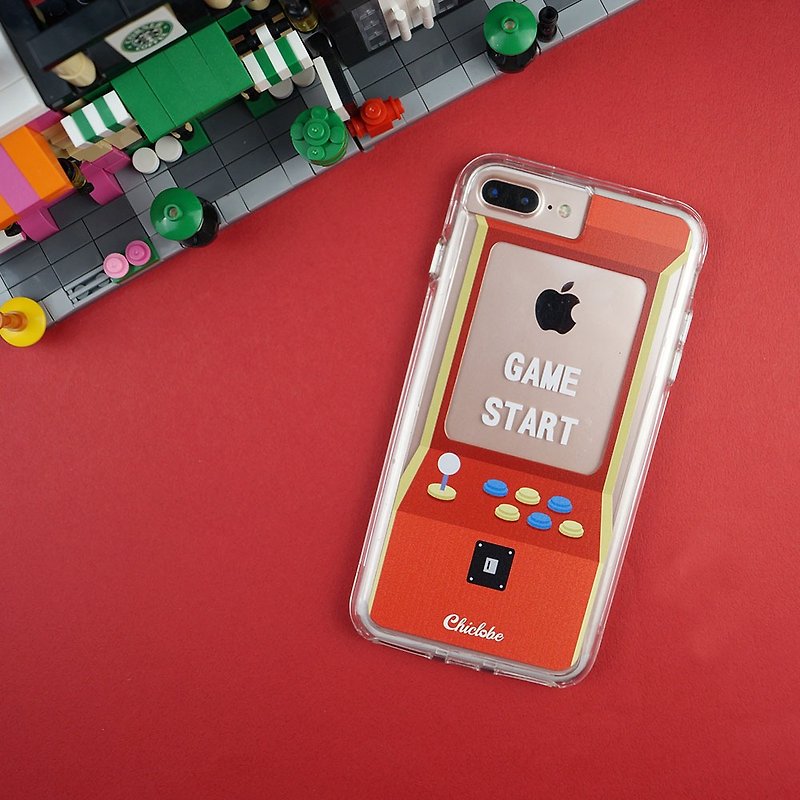 Two-in-one transparent anti-drop mobile phone case【Game console】 - เคส/ซองมือถือ - พลาสติก สีแดง