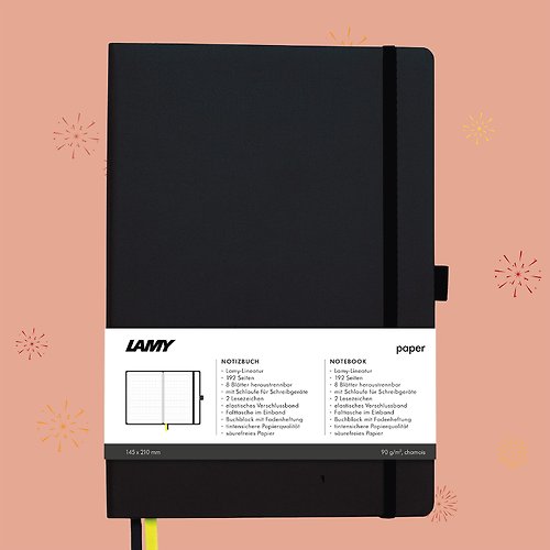 LAMY TAIWAN 官方旗艦館 【客製服務】LAMY 鋼筆用軟式A5筆記本 / notebook狩獵系列 黑色